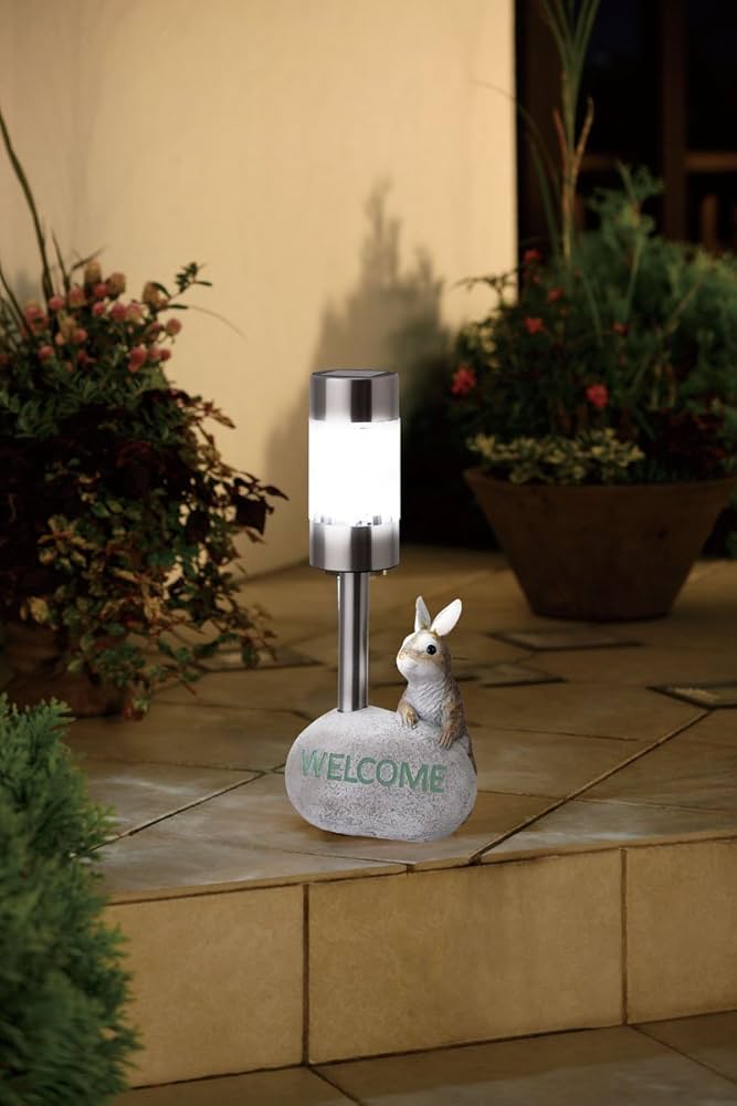Amazon | タカショー ソーラーライトスタンド ウサギ | 置物ライト