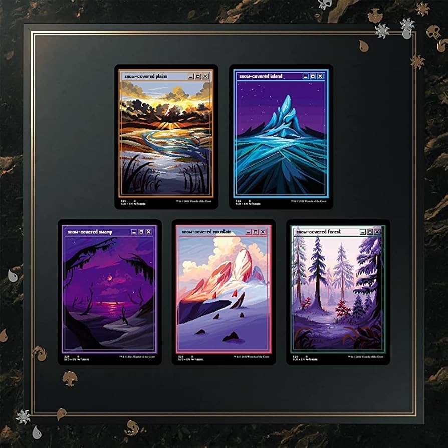 Amazon.com: Magic: The Gathering Secret Lair: PixelSnowLands.jpg