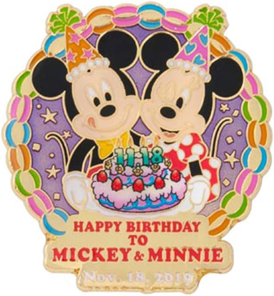 Amazon | ミッキー＆ミニー ピンバッジ お誕生日 バースデー 記念 2019