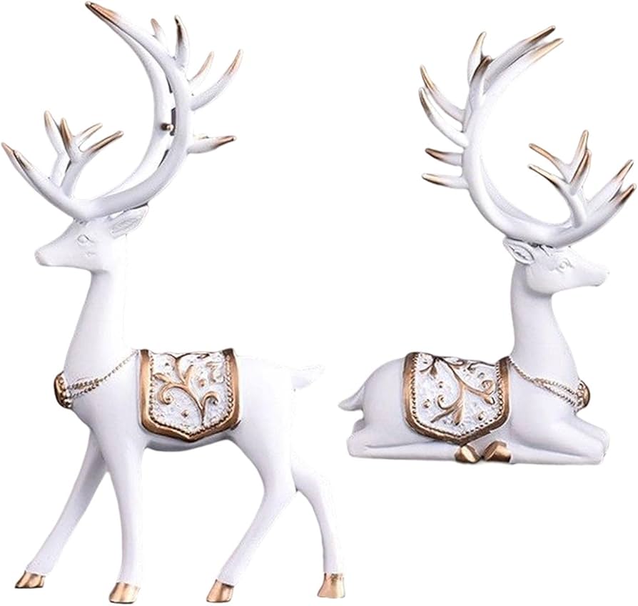 Amazon.co.jp: PEWETE 置物 鹿の置物 ヨーロピアンスタイル トナカイの