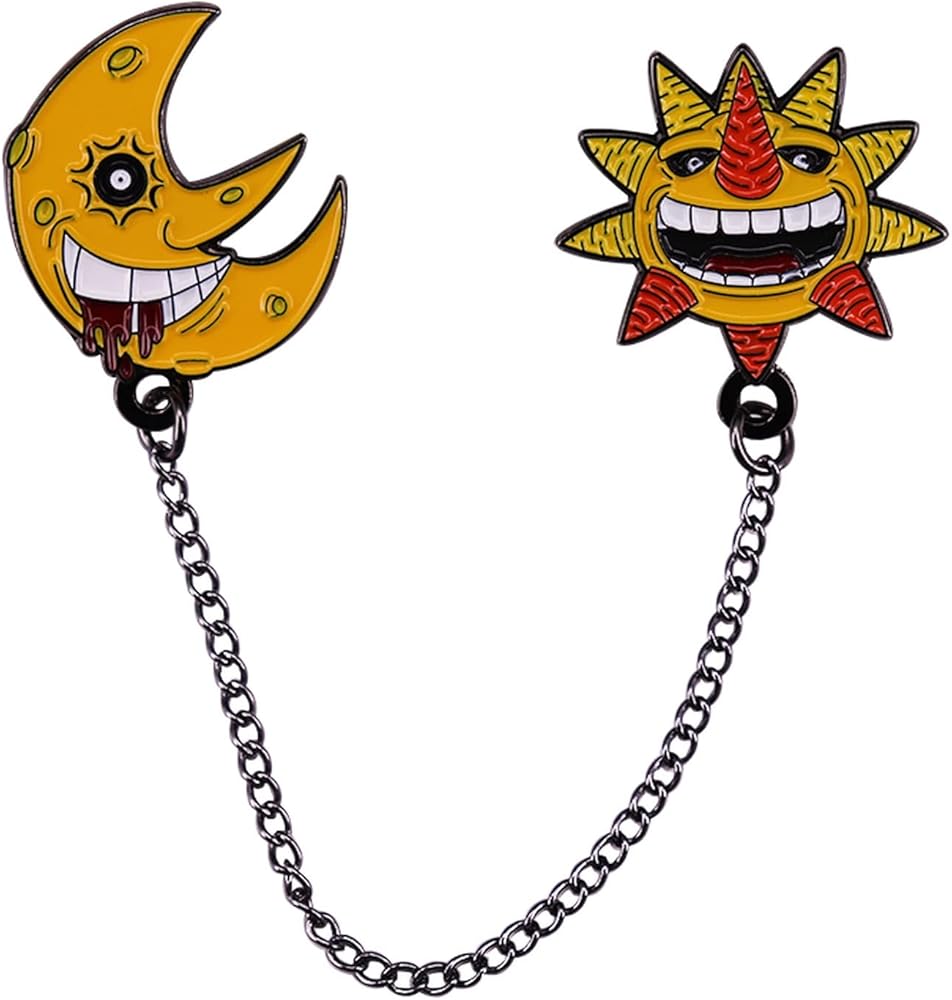 Amazon | ブローチ ソウルイーター太陽と月のブローチピンチェーン
