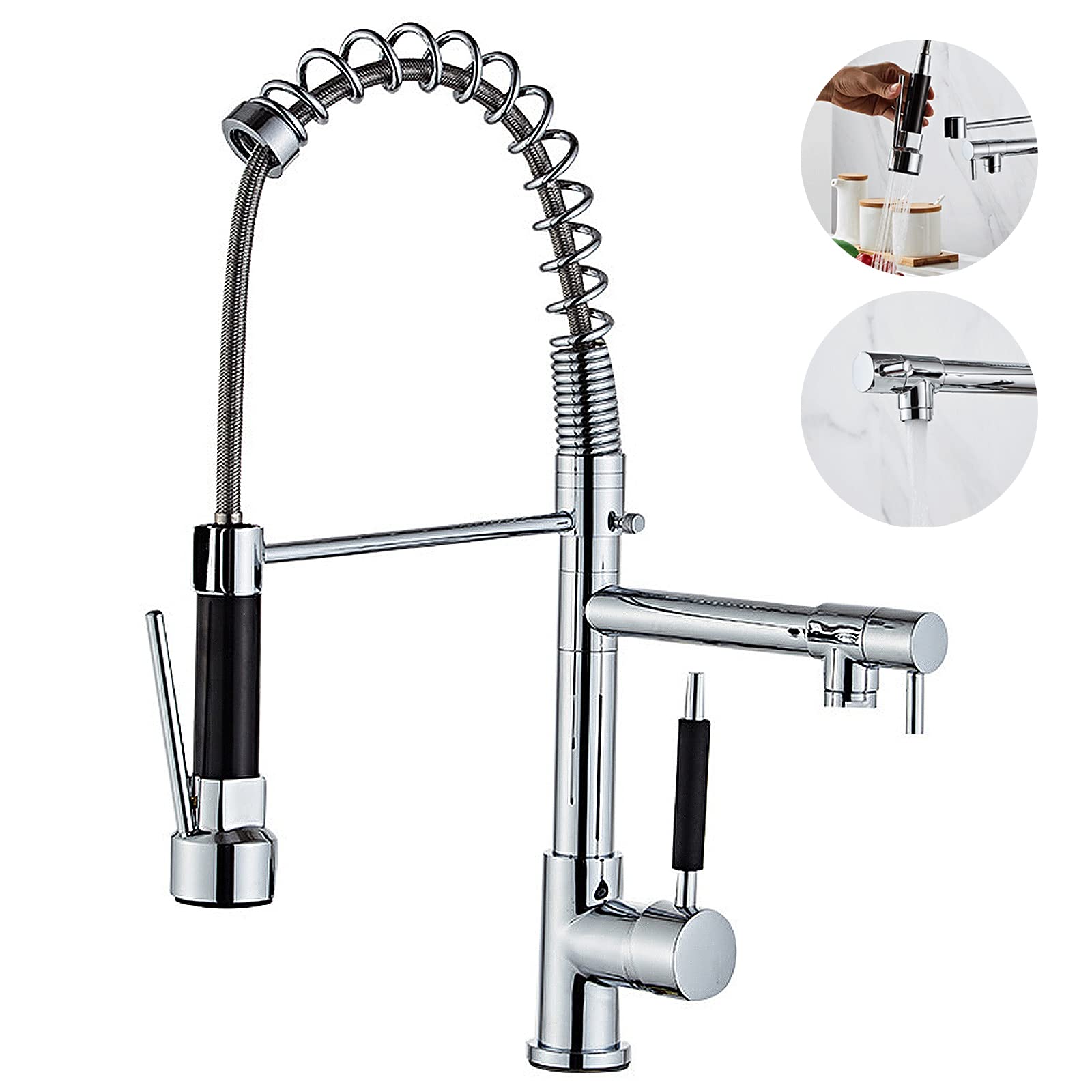 Amazon.co.jp: キッチン用水栓 ダブルレバー 混合栓 真ちゅう製の