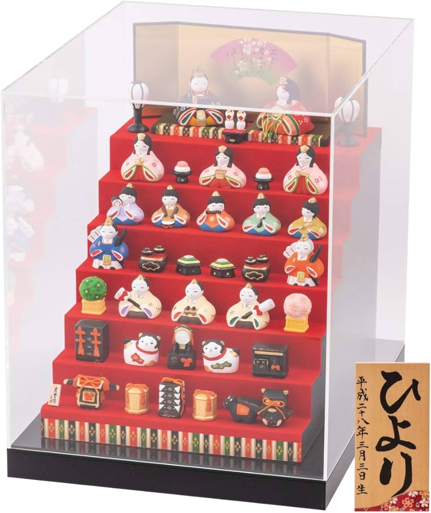 Amazon | FUN fun 雛人形 ひな人形 ケース飾り コンパクト 陶器 錦彩華