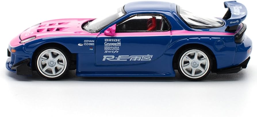 Amazon | POP RACE 1/64 マツダ RX7 RE:雨宮 ブルー ピンク 完成品
