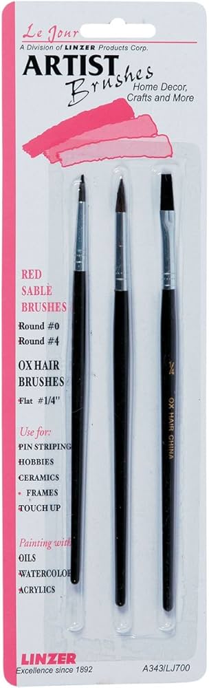 Amazon.com: Linzer A343 Le Jour Artist 3 Piece Brush Set