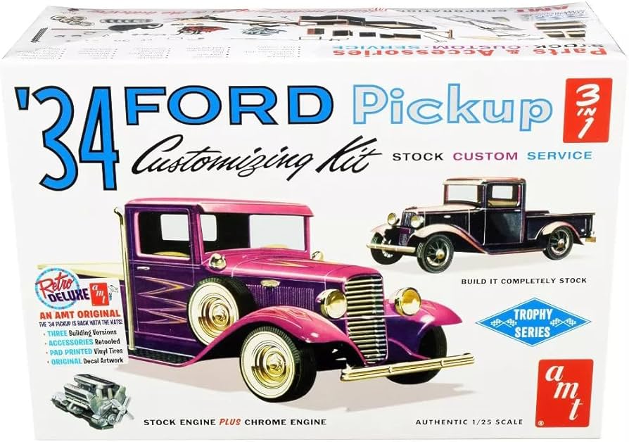 Amazon.com: AMT 1934 Ford Pickup 1:25 Scale Model Kit : Arts