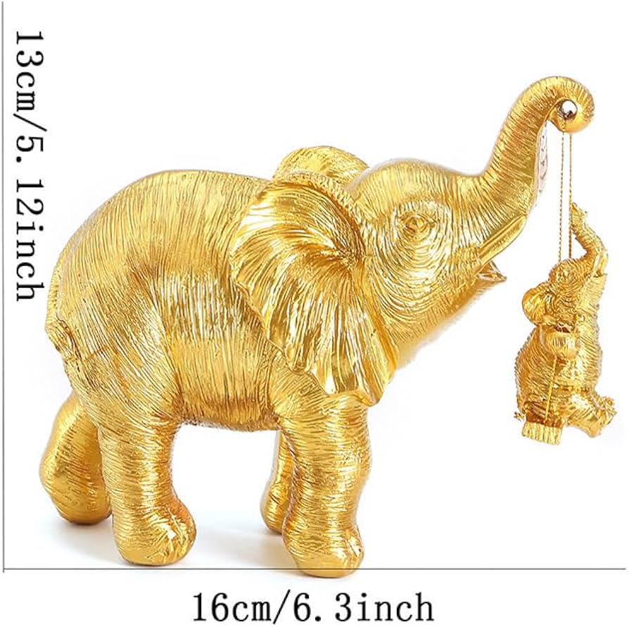 Amazon.co.jp: 象 置物 樹脂 工芸品 風水グッズ 幸運 知恵 健康 忠誠の