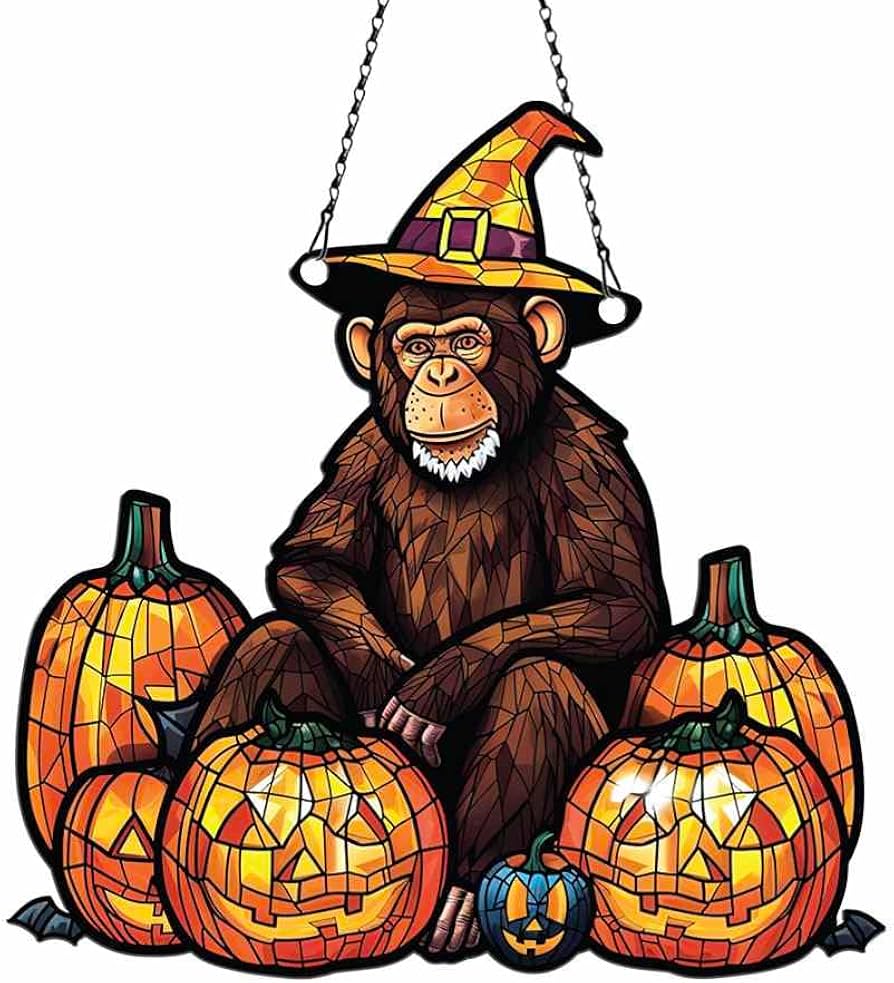 Amazon.com: Monkey Halloween Ornament Acrylic Window Hanging, Gift