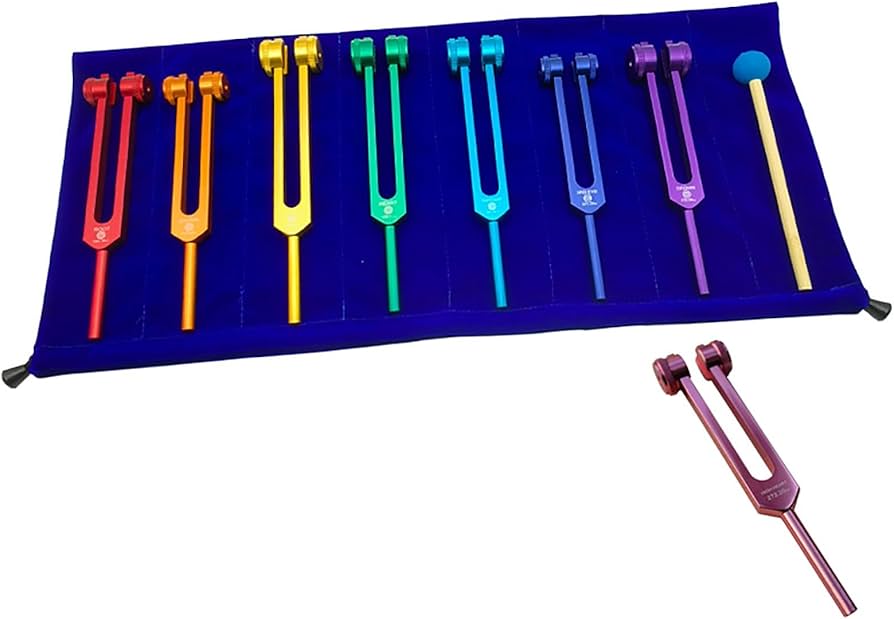 Amazon | チャクラ音叉セット - 7色のチャクラ&ピンクソウルハート