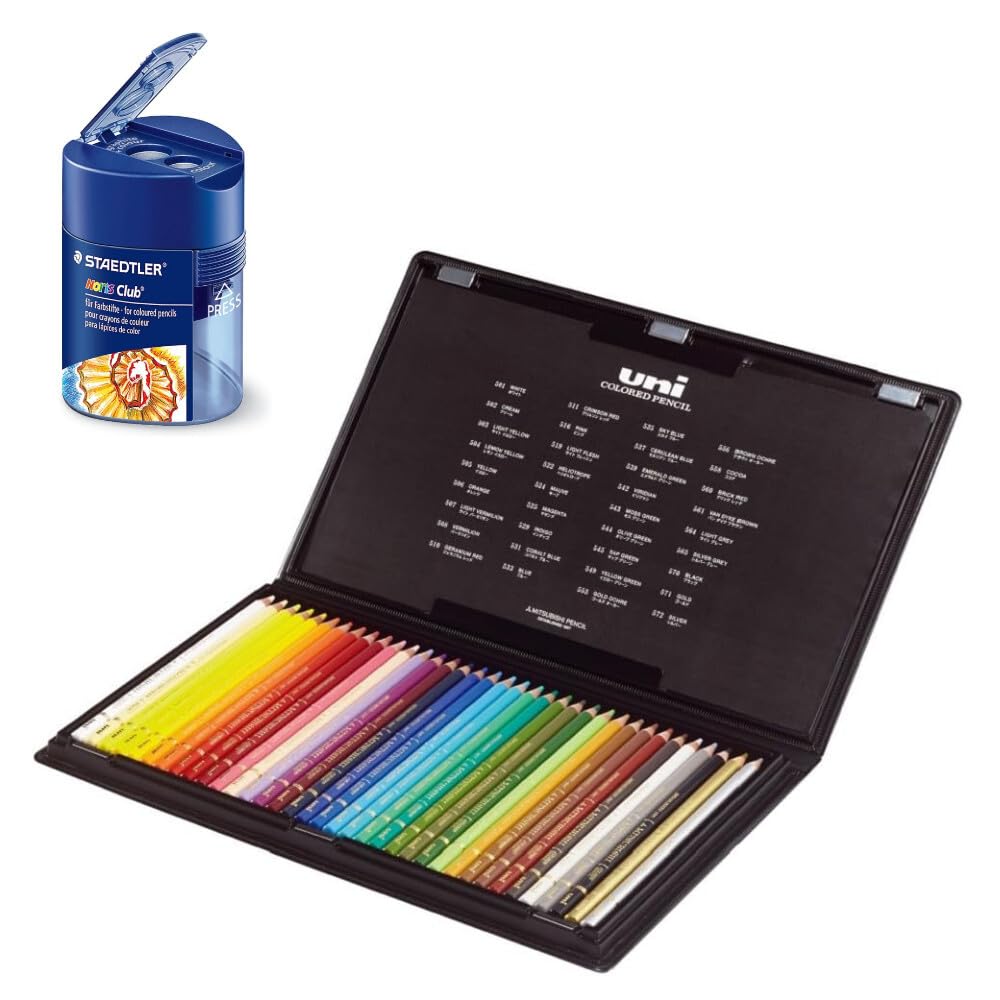 Amazon | 三菱鉛筆 色鉛筆 36色 ユニカラー UC36CN2 鉛筆削り付き 2点
