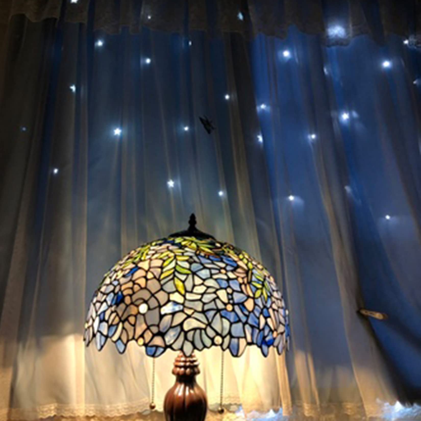 Amazon.co.jp : パープルグリーンブルーテーブルランプ、ティファニー