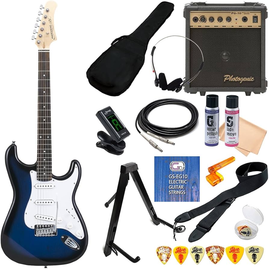 Amazon | エレキギター 初心者セット 15点 PhotoGenic ST180 BLS