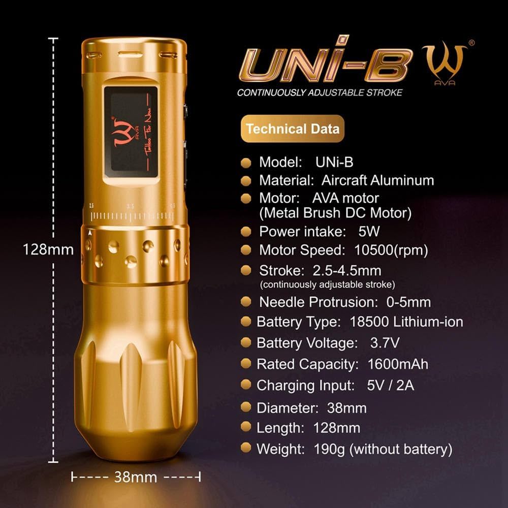 Amazon.com: Ava UNI-B Adjustable Stroke Wireless Tattoo Pen - Adj