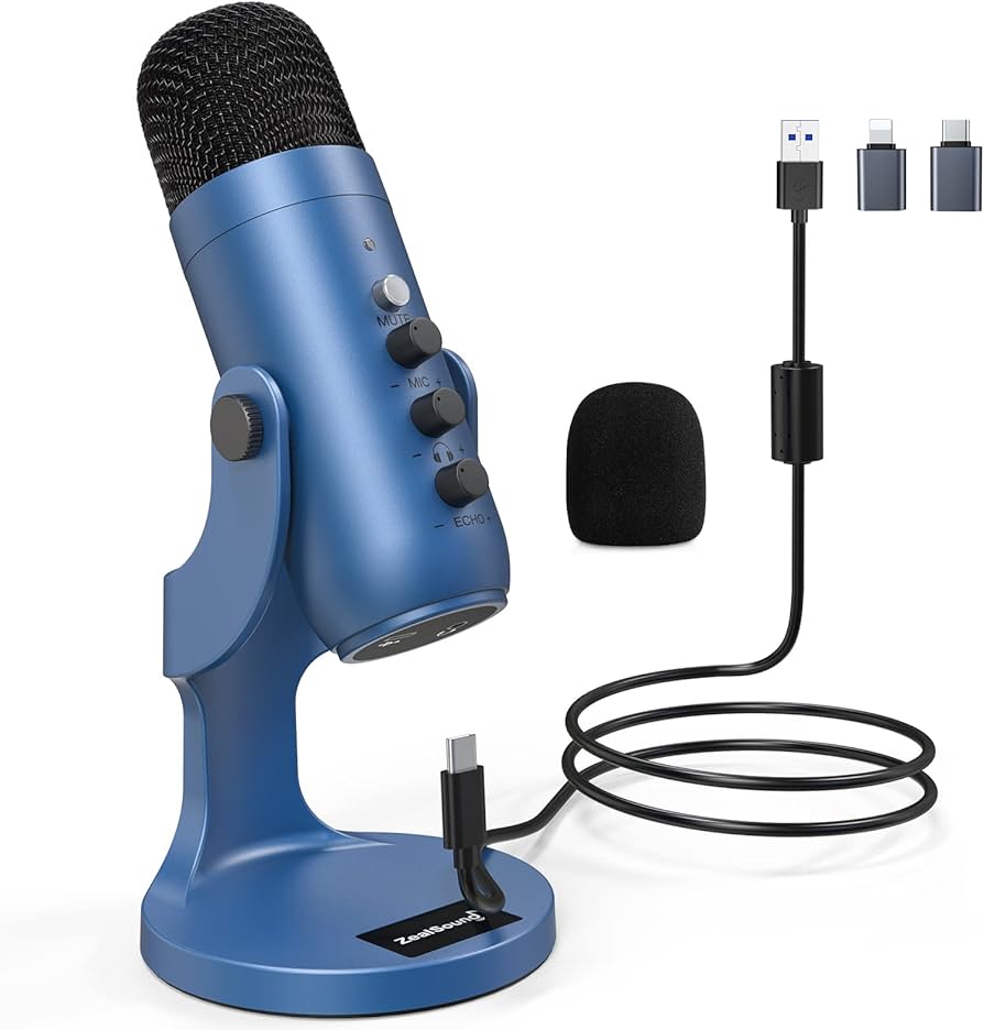 Amazon.co.jp: ZealSound USBマイク コンデンサーマイクPC用 配信用