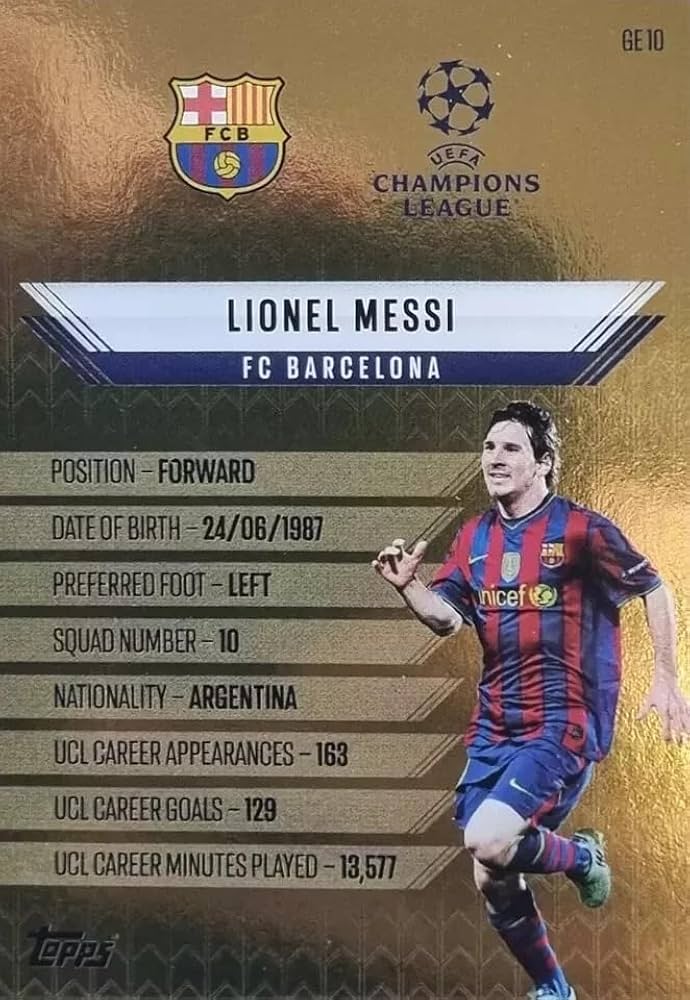 Amazon.co.jp: Match Attax 2024 2025 ライオネルメッシ ゴールド