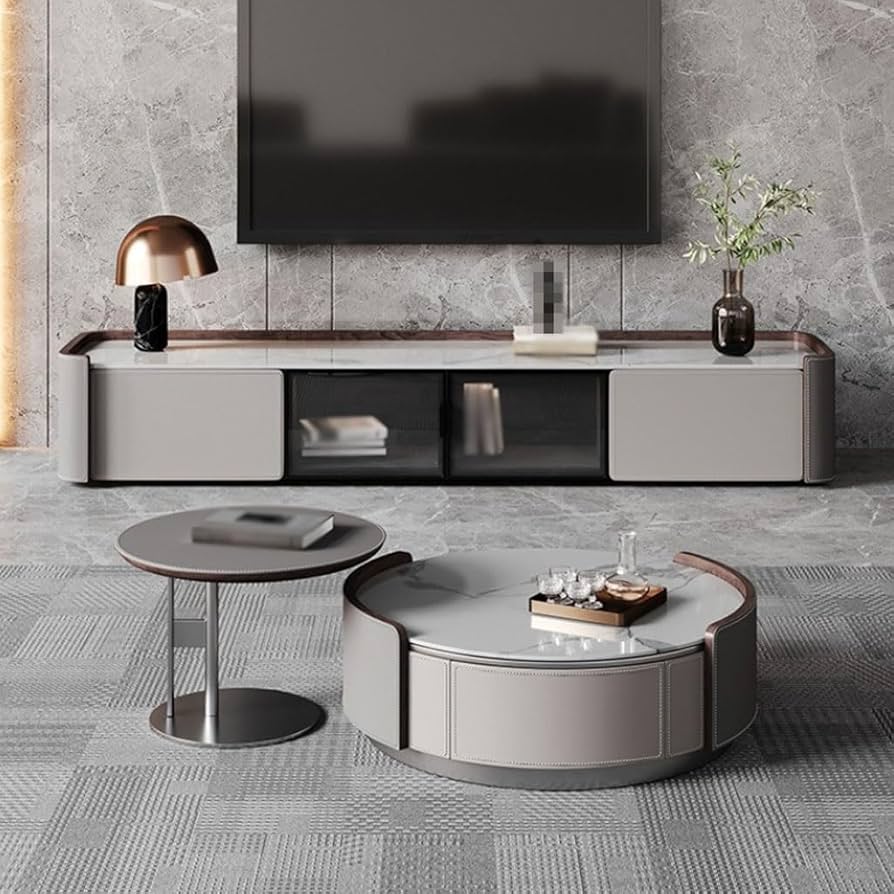 Amazon.com: NEKCOCO Modern TV Stand Italian Simple Saddle Leather