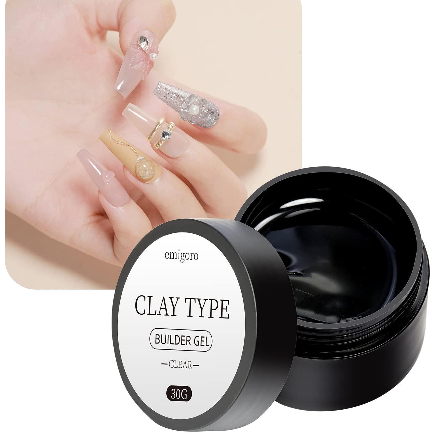 Amazon | emigoro 粘土ジェル クリア ジェルネイル クリアジェル