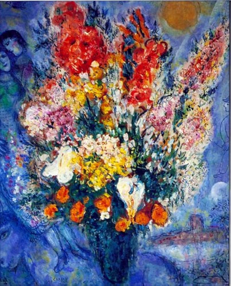 Amazon.co.jp: マルク シャガール◇【天に捧げる花束】◇アート