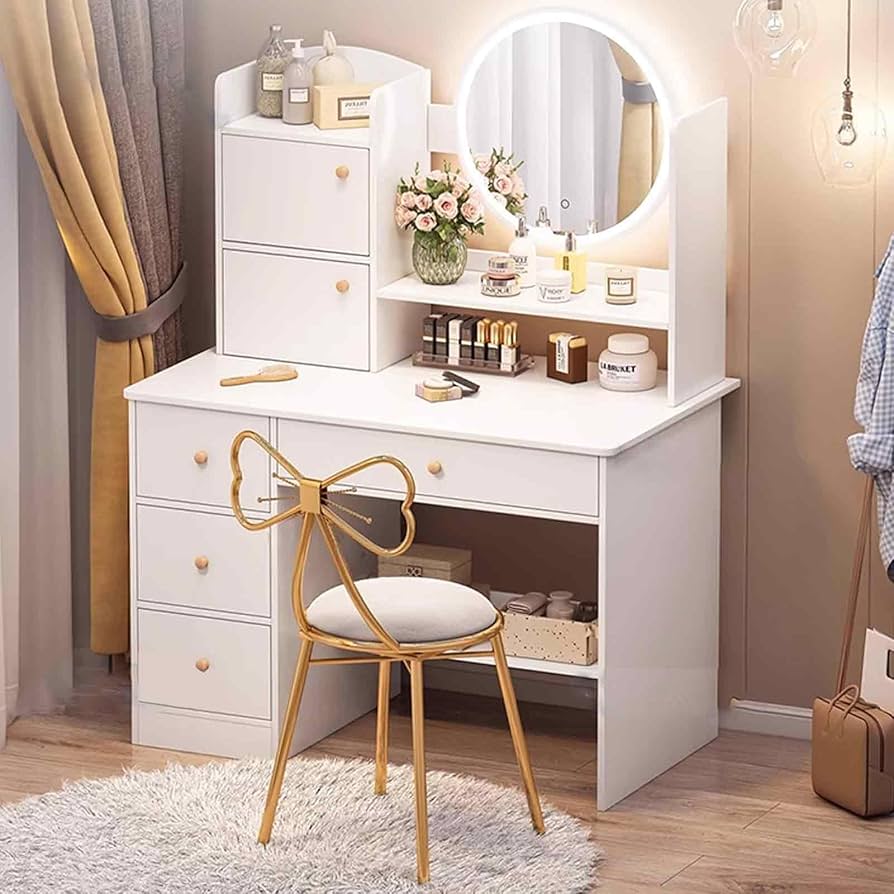 Amazon｜レッサー ライト付き 女優ミラー ドレッサー おしゃれ 、3