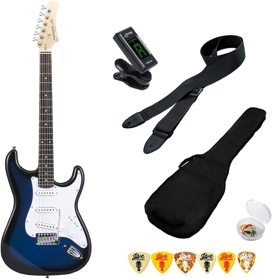 Amazon | エレキギター 初心者セット 6点 PhotoGenic ST180 BLS ブルー