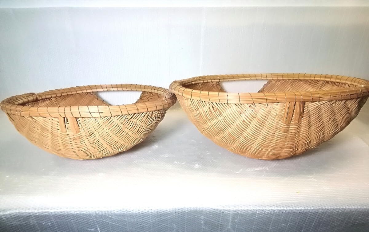 竹籠2点セット!! 竹かご 2箱セット昭和レトロ 竹カゴ 竹