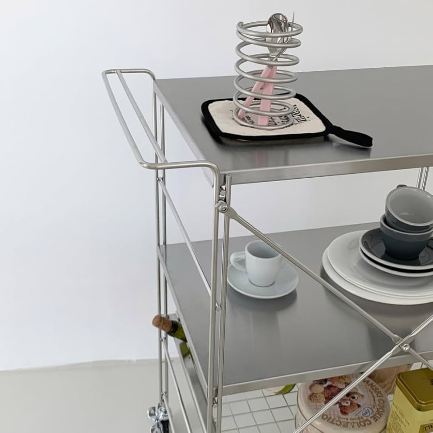 Amazon.co.jp: O'gre オグレ フラットステンレス3段トロリー 韓国