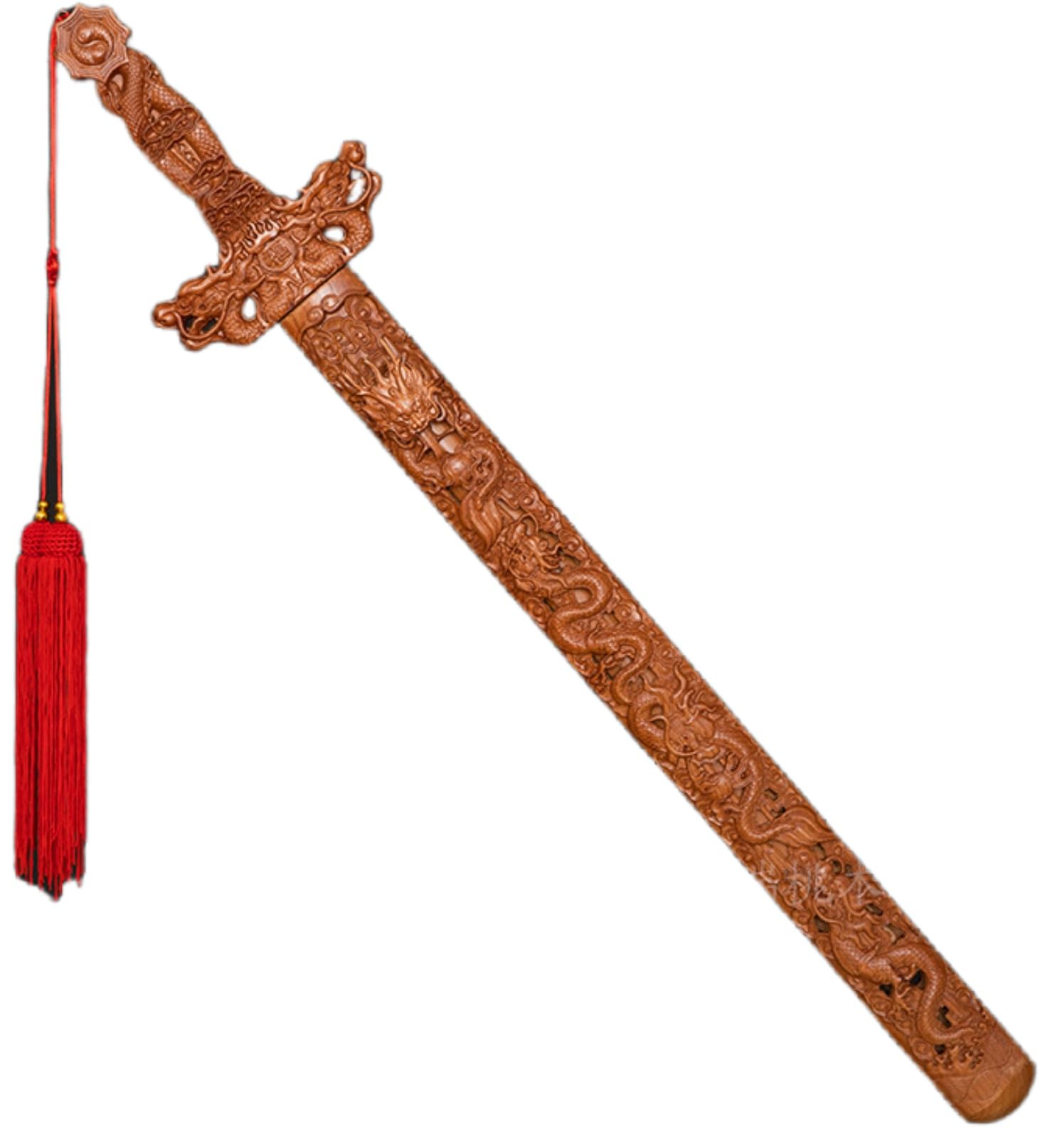 Amazon.co.jp: GriMei木剣 桃木剣 龍剣 宝剣 法剣 木刀 天然木剑 風水