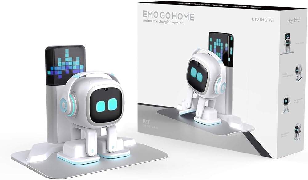 EMO Go Home – White Color | Smart AI Desktop Pet Robot with