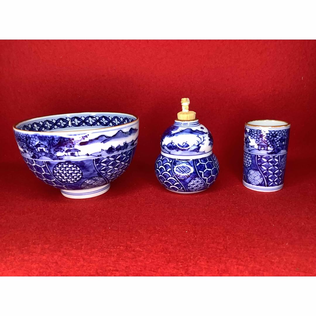 Amazon.co.jp: 茶道具 三点セット 祥瑞 山水 昭阿彌 （茶碗振出茶巾筒