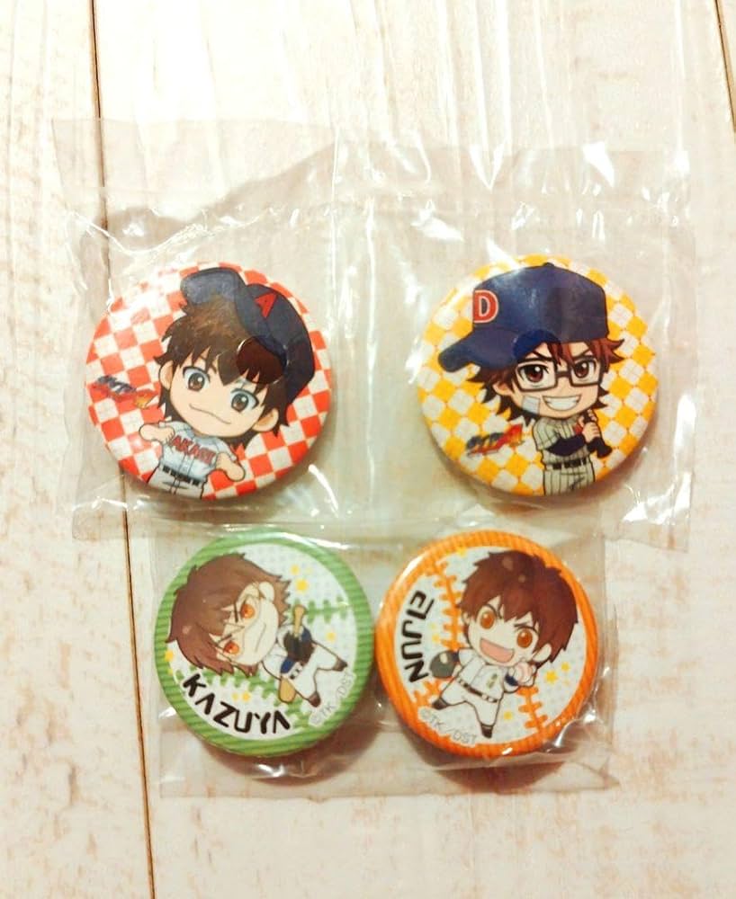 Amazon.co.jp: ダイヤのA 缶バッジ 御幸一也 沢村栄純 4つセット