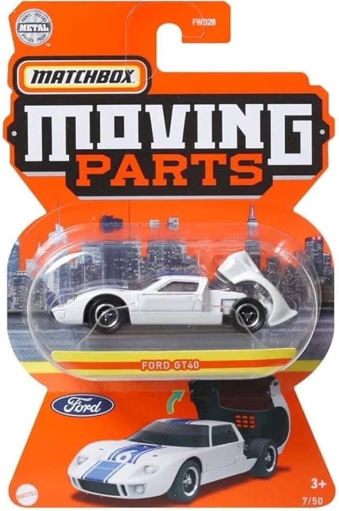 Amazon | Matchbox Moving Parts Ford GT40 7/50 (ホワイト