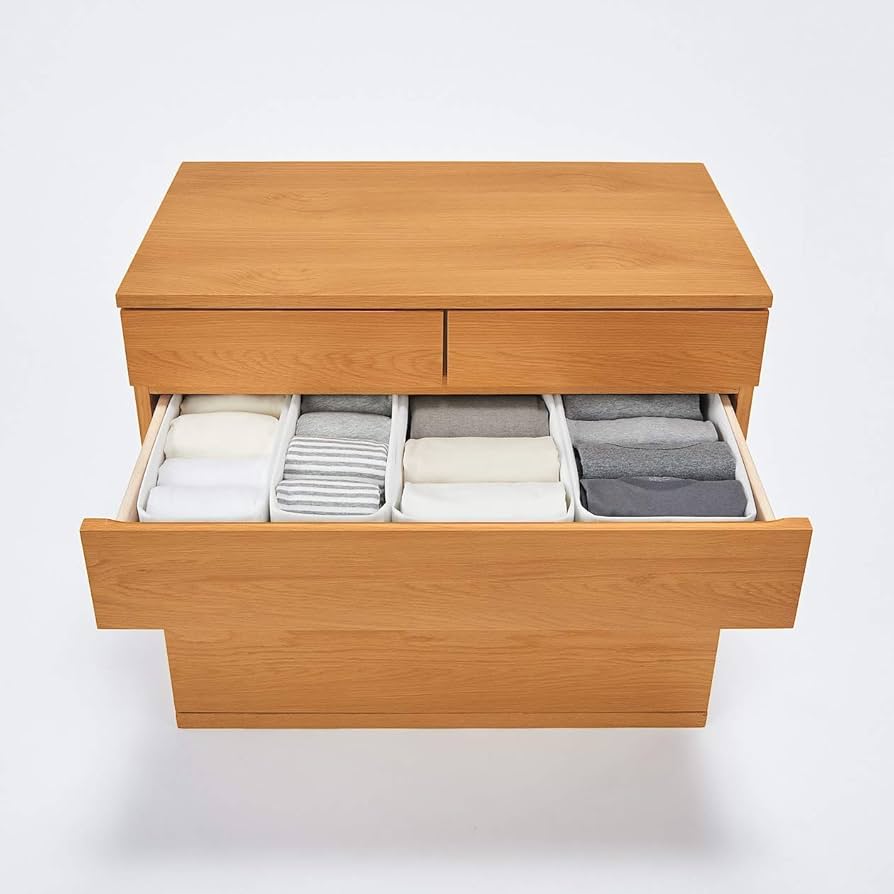 Amazon｜無印良品 木製チェスト4段・オーク材 幅88×奥行44×高さ83cm