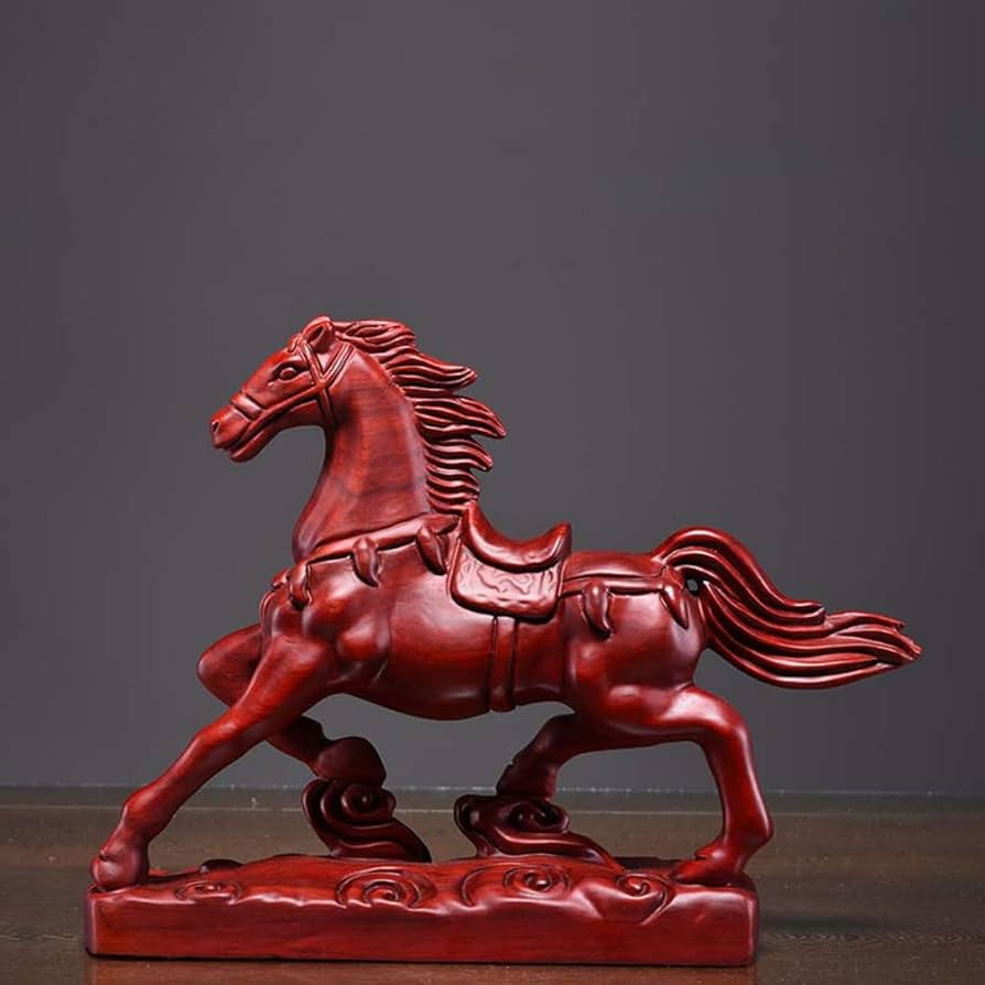 Amazon.co.jp: 木彫り 馬の置物 大きい 午の置物 干支 新年 置物