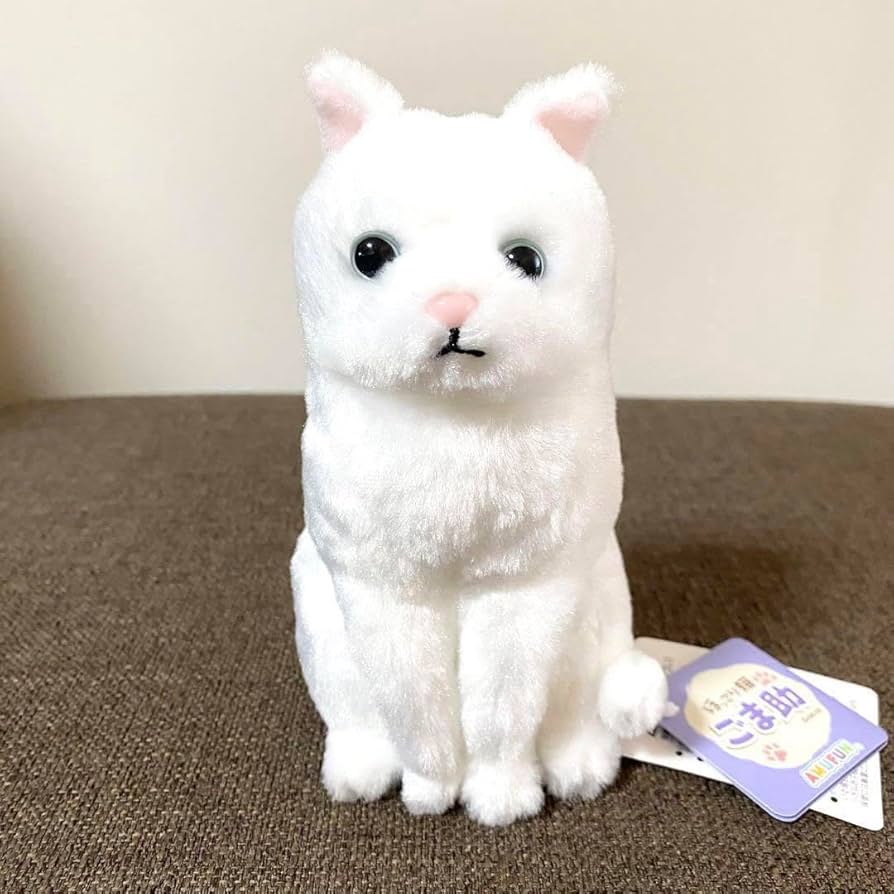 Amazon.co.jp: ほっこり猫 ごま助 ぬいぐるみ 白ざえもん 白猫 猫 ST