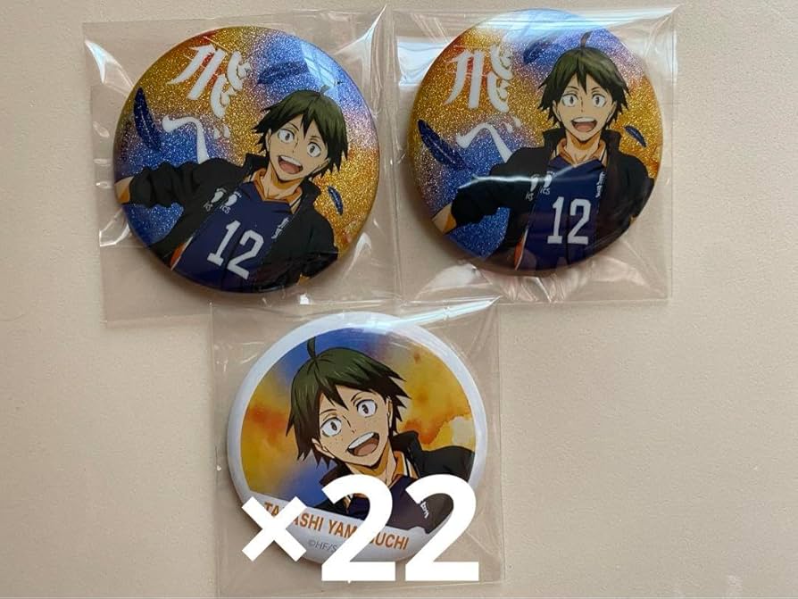 Amazon.co.jp: ハイキュー!! 横断幕 缶バッジ 山口忠 24点セット