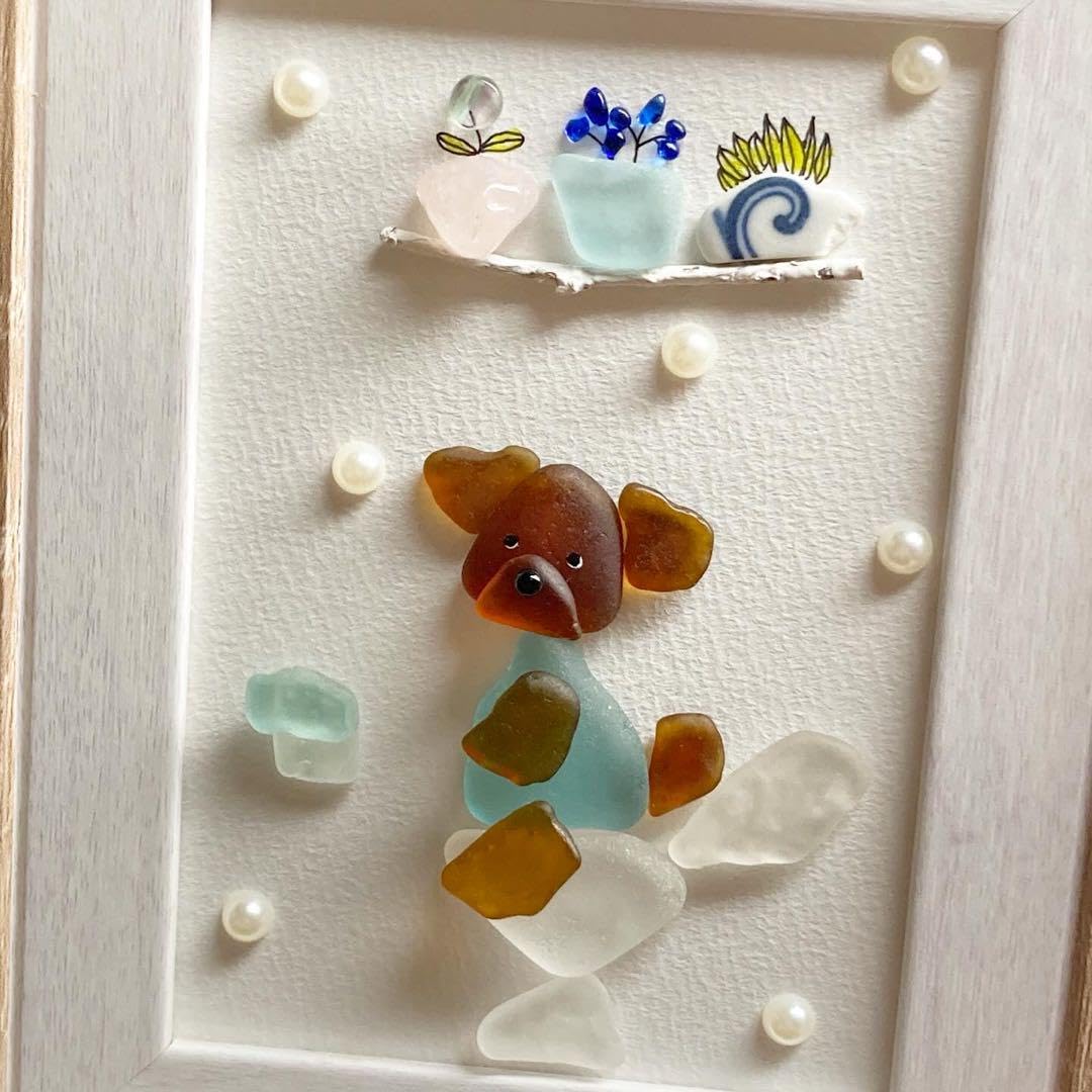 Amazon.co.jp: うちの子シーグラスアート トイプードル トイレット 犬