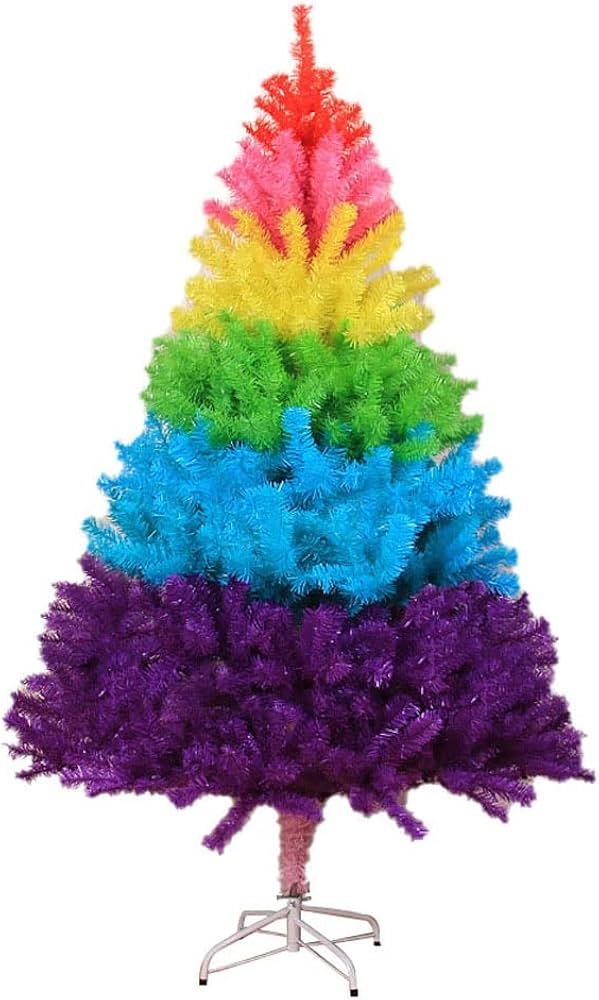 Amazon.co.jp: 3.9/4.9/5.9ft 人工クリスマス ツリー虹色クリスマス