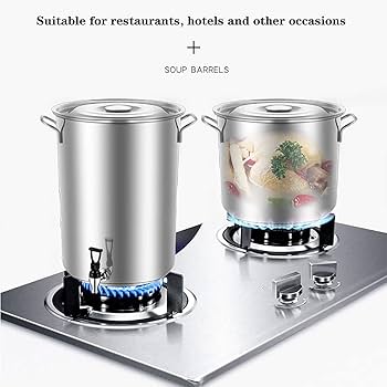 Amazon｜寸胴鍋、ステンレス寸胴鍋、 大型鍋（蛇口付き）、縦型鍋蓋