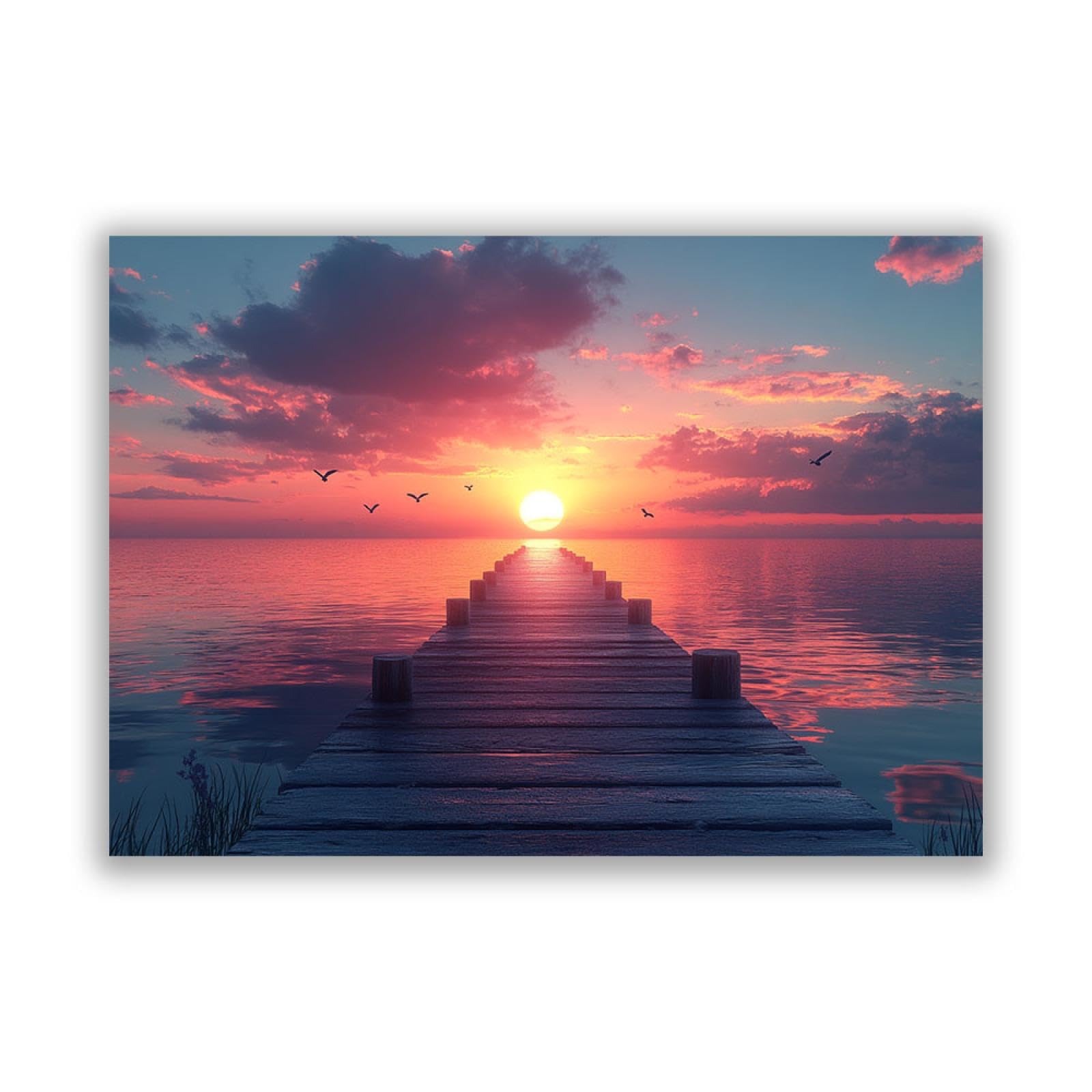 油絵 菅家令子 絵 絵画 インテリア uF6-111309 風景 朝陽 夕陽 油絵