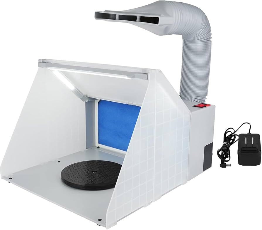Amazon.co.jp: 照明付きエアブラシスプレーブースキット、換気システム