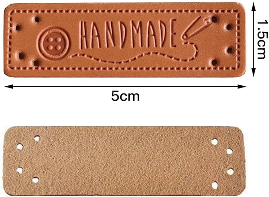 Amazon | 革タグ 60枚入り 12種パターン レザータグ 革ラベル 刺繍タグ