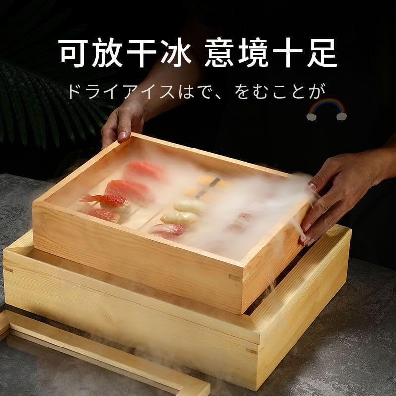 Amazon.co.jp: 大 ネタ箱 目皿 アクリル製 フタ付飲食店 寿司屋