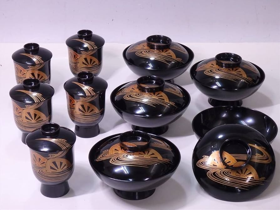 と*と様 輪島塗 塗師 清斉 吸物椀 五客 共箱 茶道具懐石