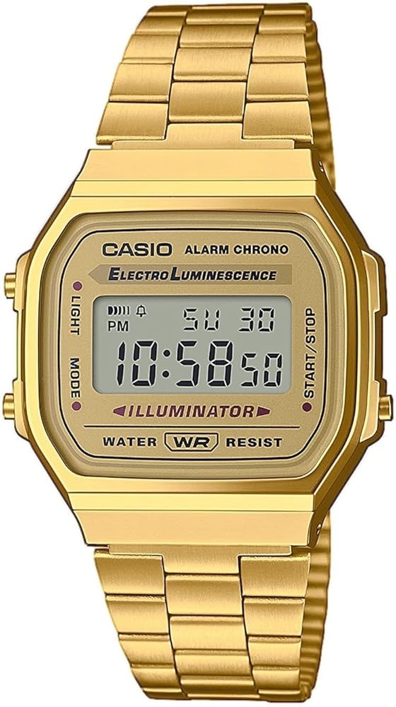 Amazon.com: Casio Vintage Retro Gold Digital Dial Stainless Steel