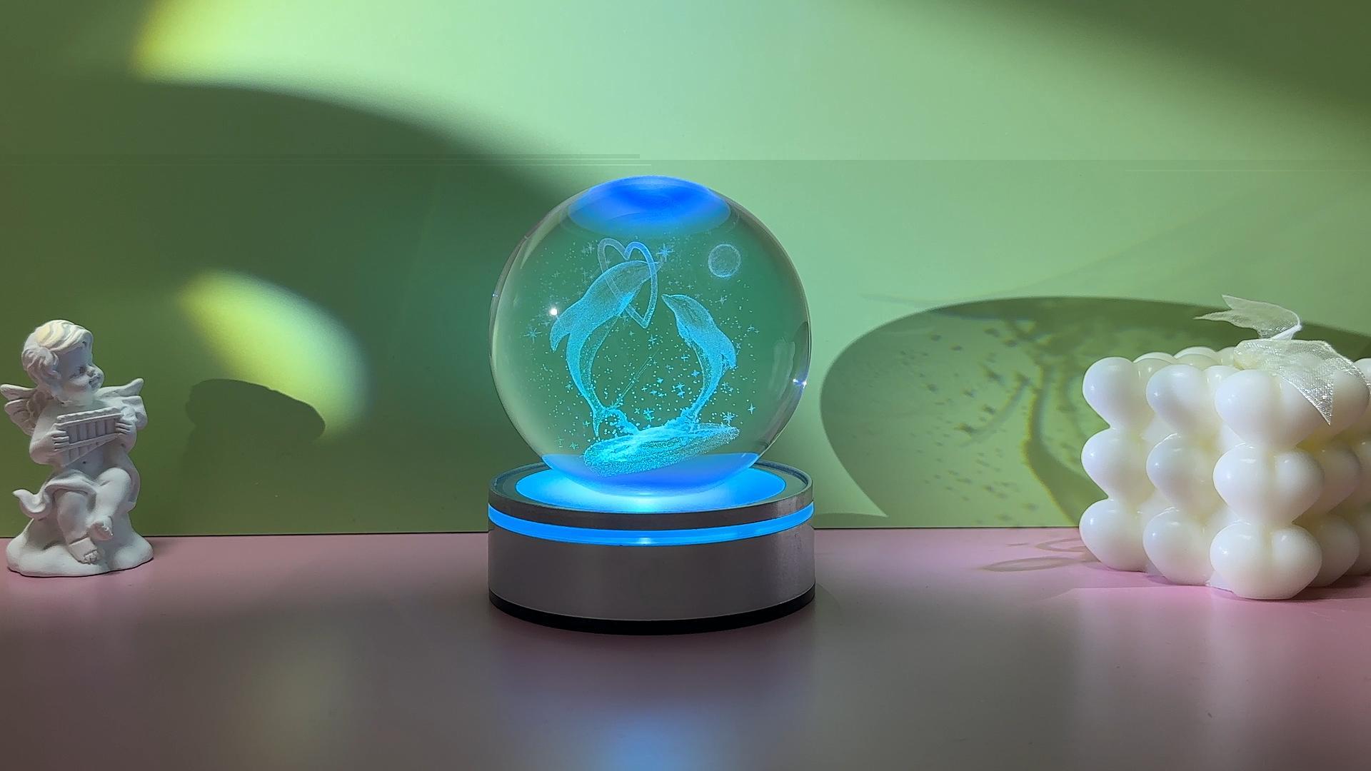 Amazon.co.jp: IFOLAINA 3D イルカ クリスタルボール 誕生日