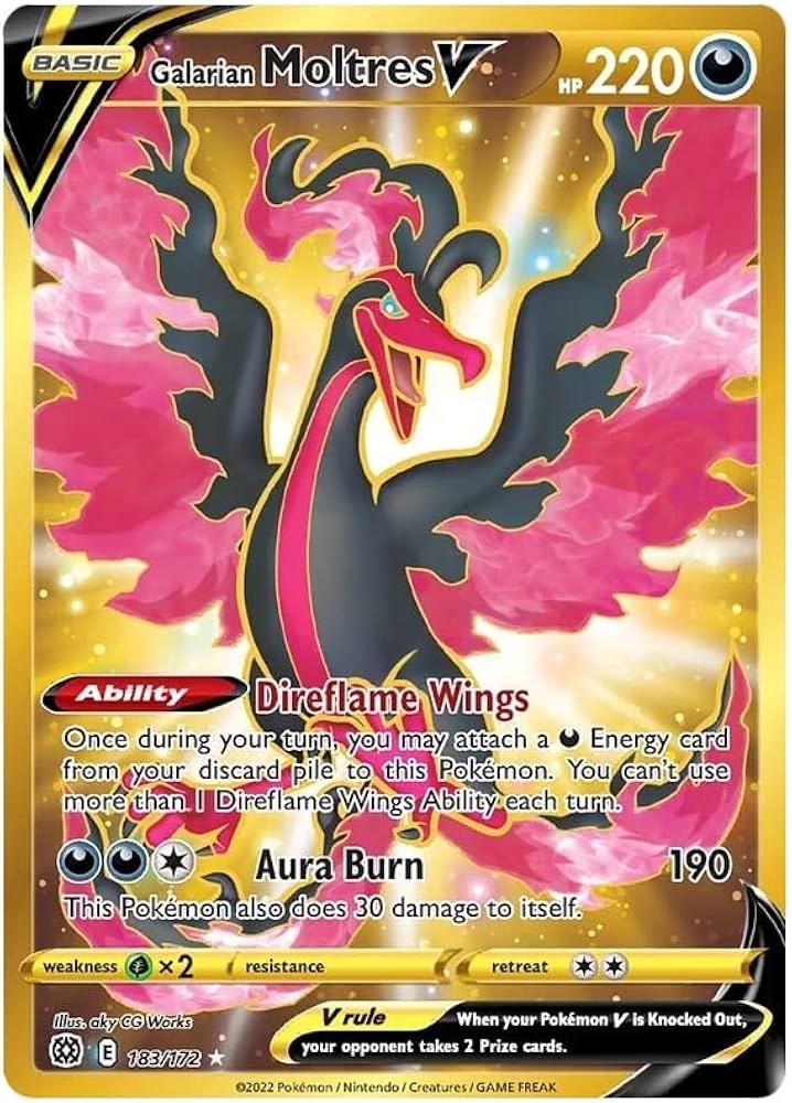 Amazon.com: Galarian Moltres V - 183/172 - Secret Rare - Sword