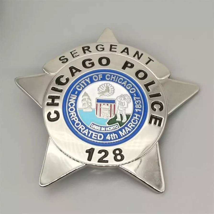 Amazon.co.jp: 米国 シカゴ警察バッジホルダー No 128 SERGEANT