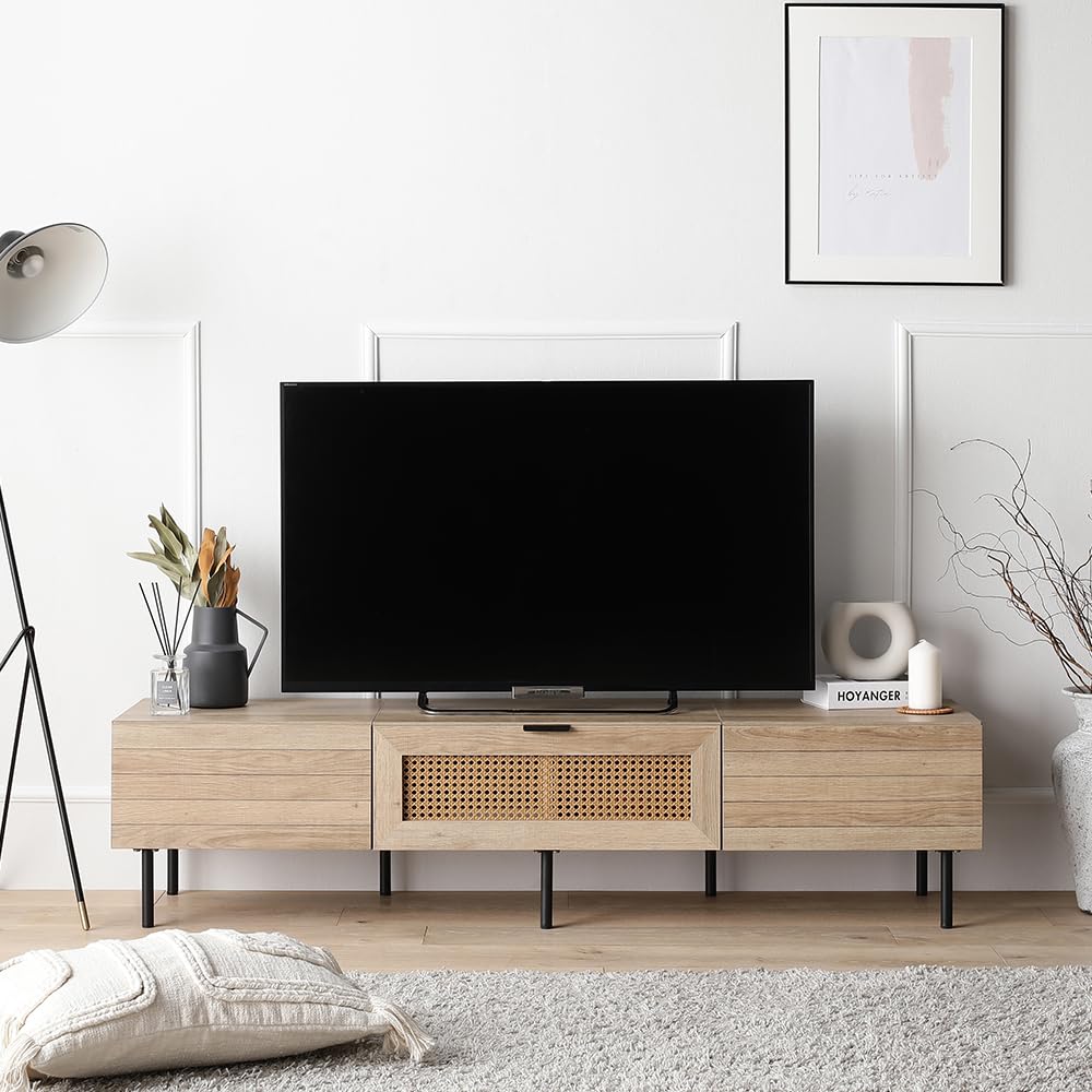 Amazon｜RASIK テレビ台 55型対応 150cm幅 ローボード ラタン調