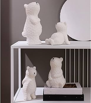 Amazon.co.jp: 抽象的 白熊の置物 シロクマ タイプ オーナメント