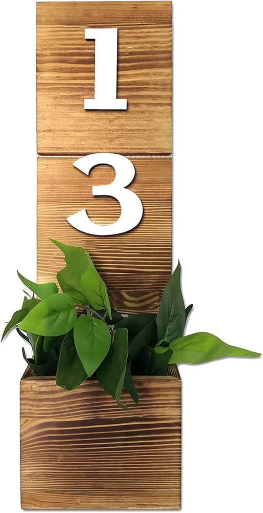 Amazon.com: Personalized Handmade Wooden Address Sign with Planter
